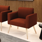 Poltrona Sala Estar Pé Palito Natural Marisa Bouclê Terra