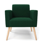 Poltrona Sala Estar Pé Palito Natural Marisa Bouclê Verde