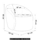 Poltrona Sala Giratória Redonda 91cm Steve Boucle Cinza I01