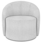 Poltrona Sala Giratória Redonda 91cm Steve Boucle Cinza I01