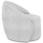 Poltrona Sala Giratória Redonda 91cm Steve Boucle Cinza I01