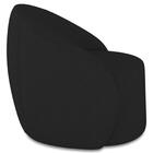 Poltrona Sala Giratória Redonda 91cm Steve Linho Preto  I01