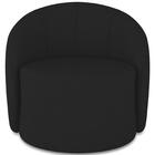 Poltrona Sala Giratória Redonda 91cm Steve Linho Preto  I01