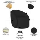 Poltrona Sala Giratória Redonda 91cm Steve Linho Preto  I01