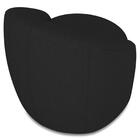 Poltrona Sala Giratória Redonda 91cm Steve Linho Preto  I01