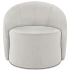 Poltrona Sala Giratória Redonda Kit 2 Steve Veludo Cinza I01