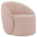 Poltrona Sala Giratória Redonda Kit 2 Steve Veludo Rose I01