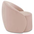 Poltrona Sala Giratória Redonda Kit 2 Steve Veludo Rose I01