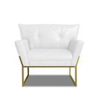 Poltrona Sala Industrial Dourado Kit 2 Anitta Sintético Pu Br