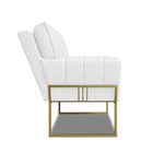 Poltrona Sala Industrial Dourado Kit 2 Anitta Sintético Pu Br