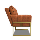 Poltrona Sala Industrial Dourado Kit 2 Anitta Sintético Pu D0