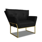 Poltrona Sala Industrial Dourado Kit 2 Anitta Sintético Pu Pr