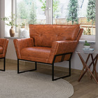 Poltrona Sala Industrial Preto Kit 2 Anitta Sintético Pu D03