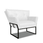 Poltrona Sala Industrial Preto Kit 2 Anitta Sintético Pu D03