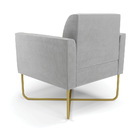 Poltrona Sala Kit 2 Marisa Aço Industrial X Dourado Suede Cin