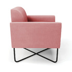 Poltrona Sala Kit 2 Marisa Aço Industrial X Preto Suede D03 -