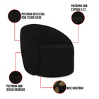 Poltrona Sala Orgânica Giratória Lua Suede D03 - D'rossi - Pr