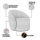 Poltrona Sala Orgânica Lua Base Giratória Bouclê D03 - D'ross