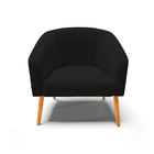 Poltrona Sala Pé Palito Castanho Stella Sintético Pu Nozes/li