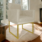 Poltrona Sala Recepção Klara Base Dourada Suede - Estopar - S