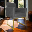 Poltrona Sala Recepção Klara Base Dourada Suede - Estopar - S