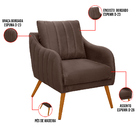 Poltrona Salem Veludo Marrom Pés Palito Castanho K01 - D'rossi