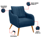 Poltrona Salem Veludo Pés Palito Castanho K01 - D'rossi - Azu