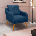 Poltrona Salem Veludo Pés Palito Castanho K01 - D'rossi - Azu