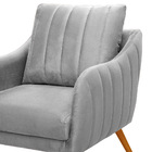 Poltrona Salem Veludo Pés Palito Castanho K01 - D'rossi - Cin