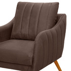 Poltrona Salem Veludo Pés Palito Castanho K01 - D'rossi - Mar