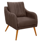 Poltrona Salem Veludo Pés Palito Castanho K01 - D'rossi - Mar