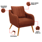 Poltrona Salem Veludo Pés Palito Castanho K01 - D'rossi - Ter