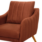 Poltrona Salem Veludo Pés Palito Castanho K01 - D'rossi - Ter