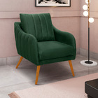 Poltrona Salem Veludo Pés Palito Castanho K01 - D'rossi - Ver