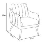 Poltrona Salem Veludo Pés Palito Castanho K01 - D'rossi - Vin