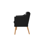 Poltrona San Rafaello Recepção Sala Escritório Courino Preto