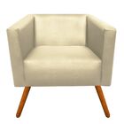 Poltrona Sara Corino Bege Pés Palito Castanho - D'rossi