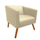 Poltrona Sara Corino Bege Pés Palito Castanho - D'rossi