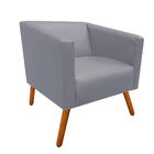 Poltrona Sara Corino Cinza Pés Palito Castanho - D'rossi