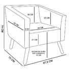 Poltrona Sara Corino Marrom Pés Palito Castanho - D'rossi
