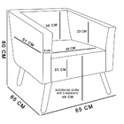 Poltrona Sara Linho Cinza Claro A05 Pés Palito Castanho - D'r