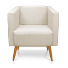 Poltrona Sara Linho Palha A32 Pés Palito Castanho - D'rossi