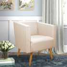 Poltrona Sara Linho Pés Palito Castanho - D'rossi - A27 Areia