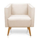 Poltrona Sara Linho Pés Palito Castanho - D'rossi - A27 Areia