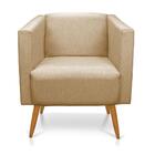 Poltrona Sara Linho Pés Palito Castanho - D'rossi - A32 Bege