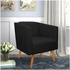 Poltrona Sara Linho Pés Palito Castanho - D'rossi - A79 Preto