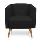 Poltrona Sara Linho Pés Palito Castanho - D'rossi - A79 Preto