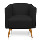 Poltrona Sara Linho Pés Palito Castanho - D'rossi - A79 Preto