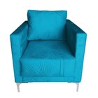 Poltrona Sara Suede Aço Industrial Turquesa