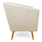 Poltrona Sara Suede Bege Pés Palito Castanho - D'rossi